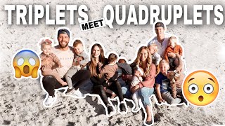QUADRUPLETS meet TRIPLETS for the FIRST TIME! | Meeting the Chatwins at the beach!