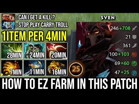 WTF 1Item Per 4Min Sven Brutal + 800 Damage 2 Hits Delete Troll Crazy Plays 8000 MMR Battle DotA 2