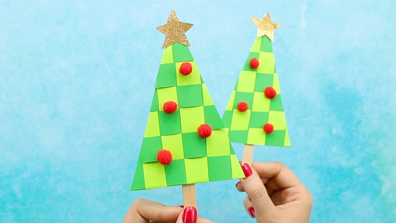 Paper Weaving Christmas Tree Craft Ideas for Kids