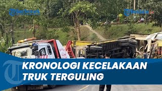 Kronologi Kecelakaan Truk Muatan Triplek Terguling di Tikungan Jambu Semarang, Warung Buah Rusak