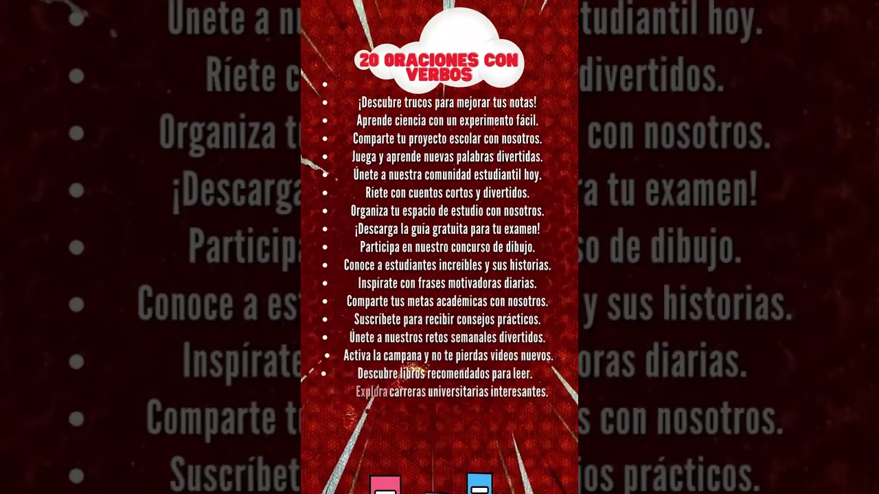 20 ORACIONES CON VERBOS #oraciones #verbos #aprender