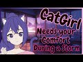 Cat Girl roommate asks for your comfort during a storm~ (3Dio ASMR)(RP)(F4A)(Reverse Comfort)(Rain)