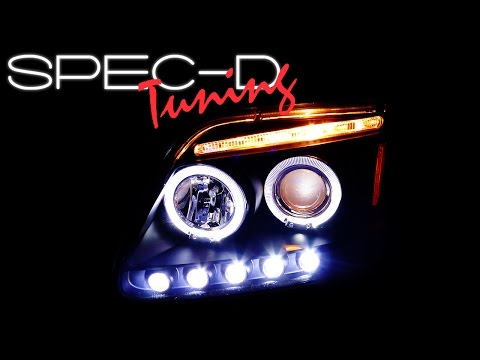 SPECDTUNING DEMO VIDEO: 1997-2003 FORD F150 LED BAR HALO PROJECTOR HEADLIGHTS