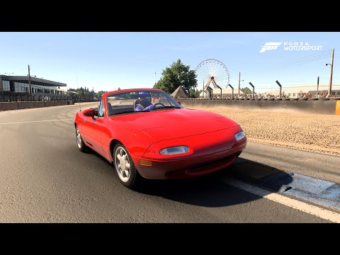 Forza Motorsport . Mazda MX-5 Miata '1990' . Car Test Drive Burnout Speed Crash .