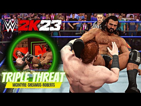 FULL MATCH: McIntyre-Sheamus-Roberts Triple Threat MATCH FALLS ANYWHERE Animation at NXT WWE 2K23