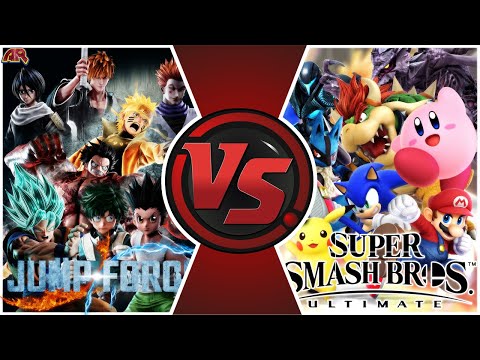 SMASH ULTIMATE vs JUMP FORCE! Total War! (Mario, Sonic vs Goku, Naruto) Cartoon Fight Club Movie