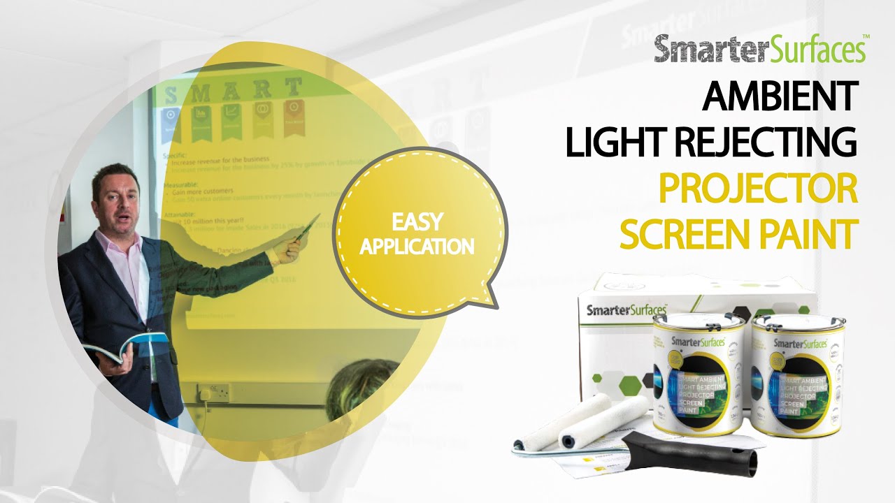 Smart Ambient Light Rejecting Projector Screen Paint Installation Video