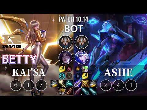 RNG Betty Kai'Sa vs Ashe Bot - KR Patch 10.14