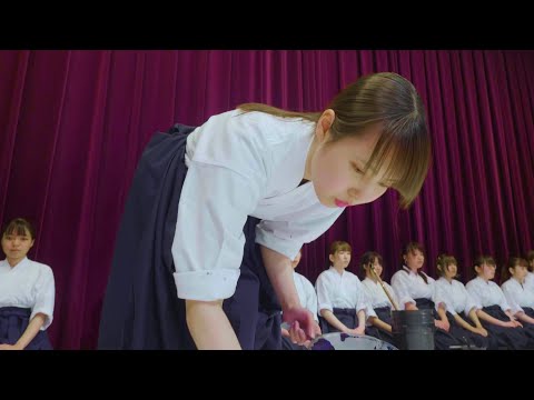 児童教育学科 1年生による書道パフォーマンス＠2020ピースアクションinヒロシマ／安田女子大学 書道学科