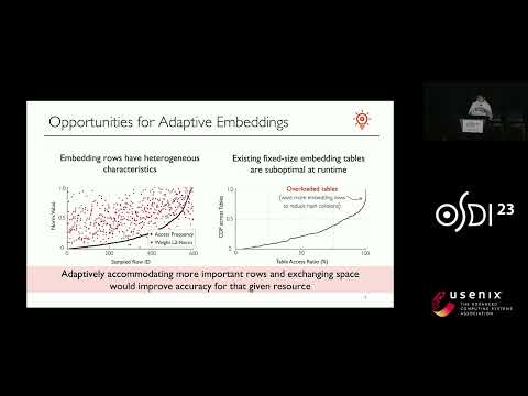 OSDI '23 - AdaEmbed: Adaptive Embedding for Large-Scale Recommendation Models
