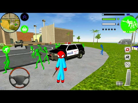 Spider Hero vs Green Stickman In Open City #17 - Cars Driving Simulator - Android Gameplay