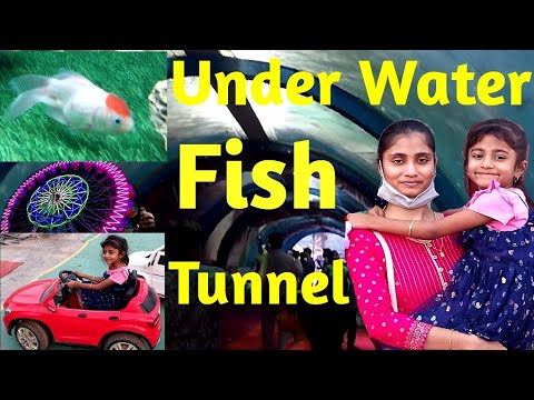 under water fish tunnel || types of fishes || pujitha vlogs96 || #youtube || #fishtunnel ||