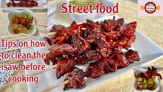 Isaw/Grilled pork intestine/How to remove the intestine smell
