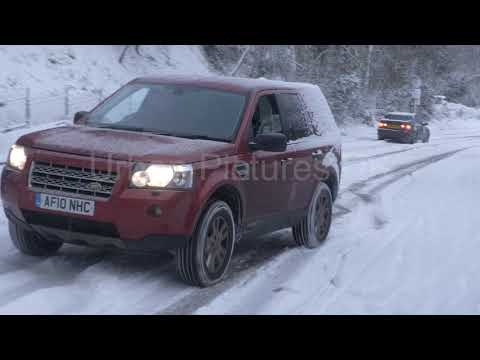 UK Snow: Cars slipping and sliding in Gloucestershire