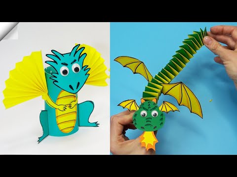 DIY 3D paper DRAGON Moving paper toys