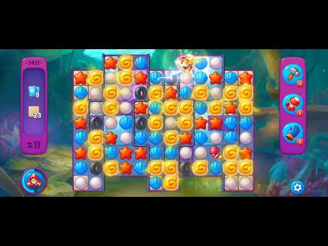 Fishdom Super Hard Level 2421 (with full seashell [Super Lightning] & double bomb) @choraelmin