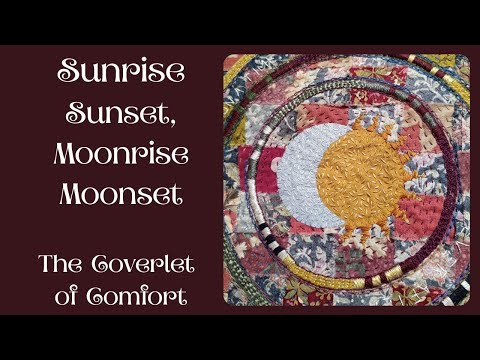 Appliqué sun and moon and stacked running stitch