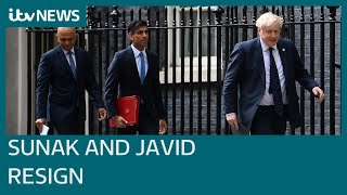 Rishi Sunak and Sajid Javid resign from government in protest at Boris Johnson | ITV News