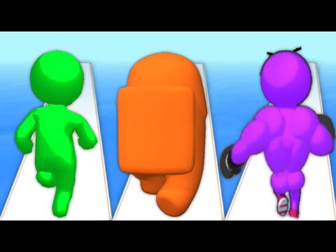 COLOR RACE 3D vs SPRINT GIANT vs LEVEL UP RUNNER - Triple Game