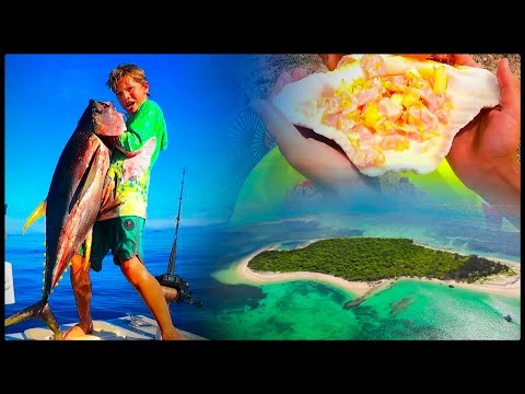 THON JAUNE & SALADE TAHITIENNE sur l'îlot ( poisson cru au lait de coco)