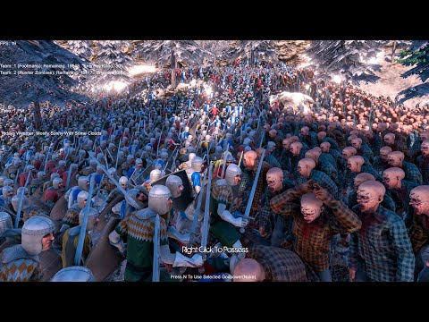 19000 RUNNER ZOMBIES VS 19000 FOOTMANS - Ultimate Epic Battle Simulator 2 UEBS2