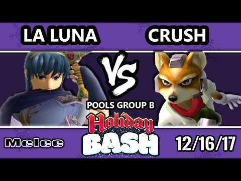 Holiday Bash SSBM - MSF | La Luna (Marth) VS EGTV | Crush (Fox) - Melee Pools