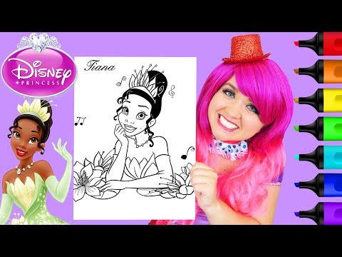 Coloring Tiana Princess and the Frog Disney Coloring Page Prismacolor Markers | KiMMi THE CLOWN Video