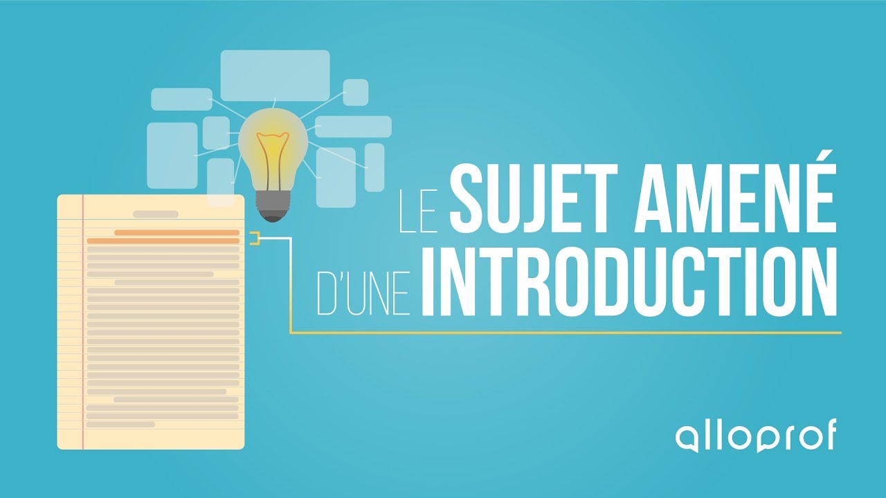 Vidéos portant sur le sujet amené d'une introduction