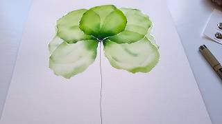 Painting Pro Reveals Secret how to paint Breathtaking Green Transparent Watercolor Flower