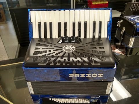 Hohner Bravo II 48 Bass Piano Accordion Blue Bild 5