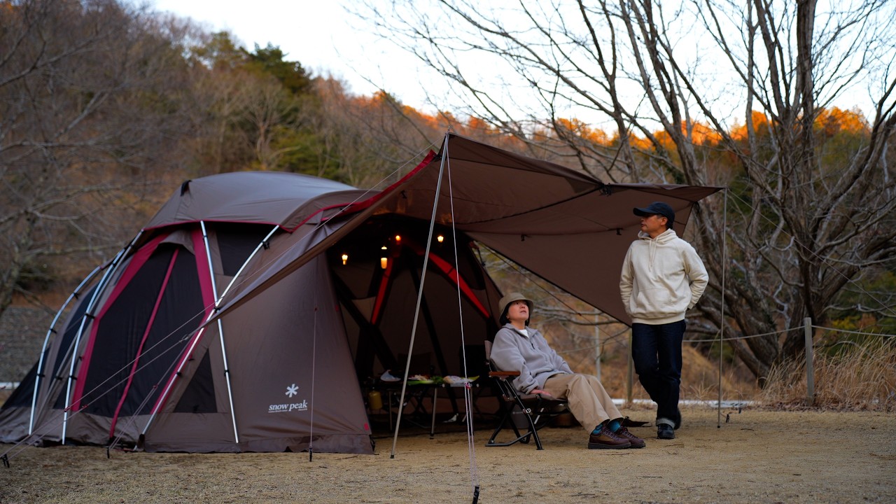 【夫婦キャンプ】−4.5℃の朝。スノーピークで過ごす最後の冬キャンプ｜snow peak