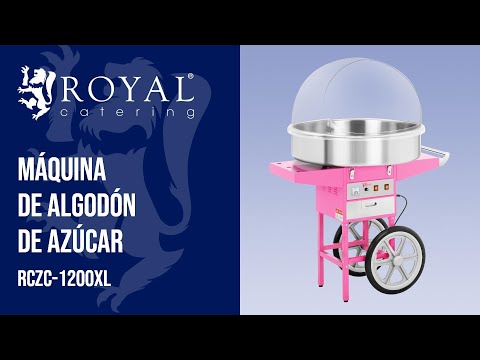 vídeo - Máquina de algodón de azúcar - 72 cm - 1200 watt - carro incluido