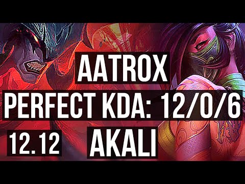 AATROX vs AKALI (TOP) | 12/0/6, Legendary, 1.5M mastery, 800+ games | NA Diamond | 12.12