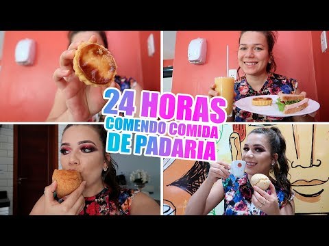 24 HORAS COMENDO COMIDA DE PADARIA e MAKE NATAL