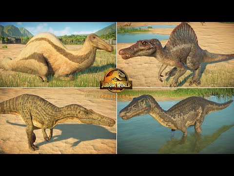 Land Piscivore Dinosaurs Max Eggs Release Eating Fish & Drink Water Animations - JWE2 Feathered Pack
