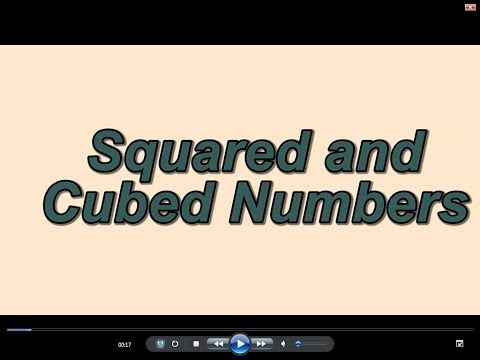 Part of a video titled Squared and Cubed Numbers - YouTube