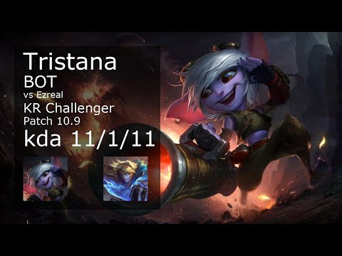 Tristana ADC vs Ezreal - KR Challenger 11/1/11 Patch 10.9 Gameplay // [롤] 트리스타나 vs 이즈리얼