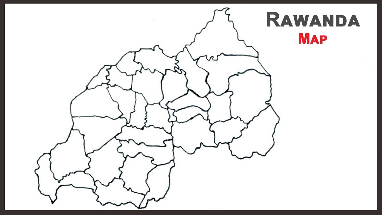 Rwanda map with states