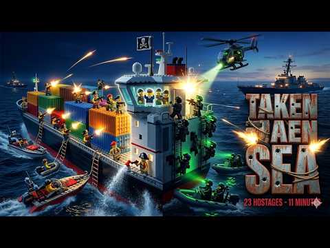 LEGO Pirates ATTACK Cargo Ship! 🏴‍☠️💥 23 Hostages! SEAL Team Rescue! 11 Minutes! 😱