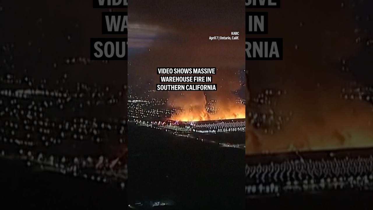 Video shows massive warehouse fire in southern California