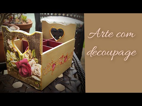 Arte com decoupage em MDF passo a passo
