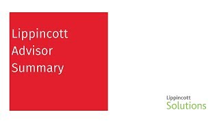 Lippincott Advisor Summary