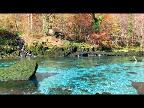 Moment of Zen: 1 Hour of Glistening Blue Water & Waterfall Sounds