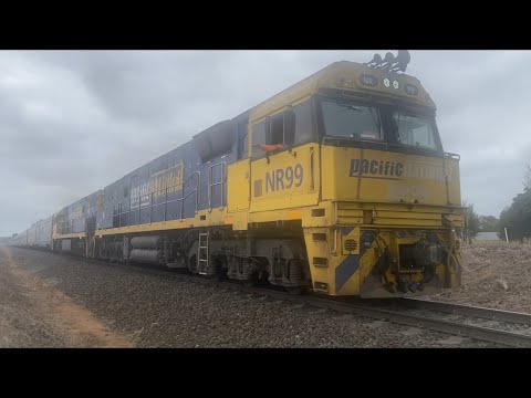 4MA8 The Ghan with Pacific National’s NR99 and NR53 departing Inverleigh bound for Darwin 1/11/2023