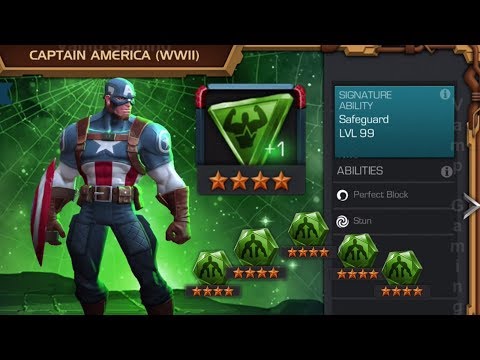 MARVEL CONTEST OF CHAMPIONS: Captain America WWII Awaken Signature Ability 99 And Testing