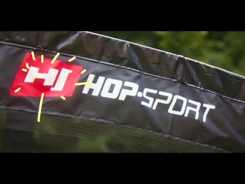 Батут садовый для детей на дачу Hop-Sport 8ft (244 см) зеленый с лестницей и наружной сеткой + мячи - фото 3 - id-p1664158992