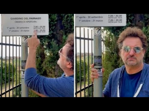 Leonardo Pieraccioni e l'ironia sul cartello al giardino dell'Orticoltura a Firenze: il video
