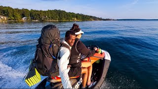 Jetskii Camping On A RANDOM ISLAND + Night Fishing !!