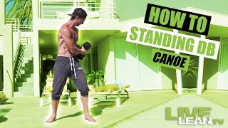 STANDING DUMBBELL CANOE exercise video thumbnail