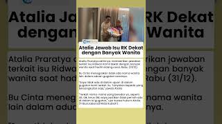 Ditanya soal Isu Ridwan Kamil Dekat dengan Banyak Wanita, Begini Jawaban Atalia Praratya